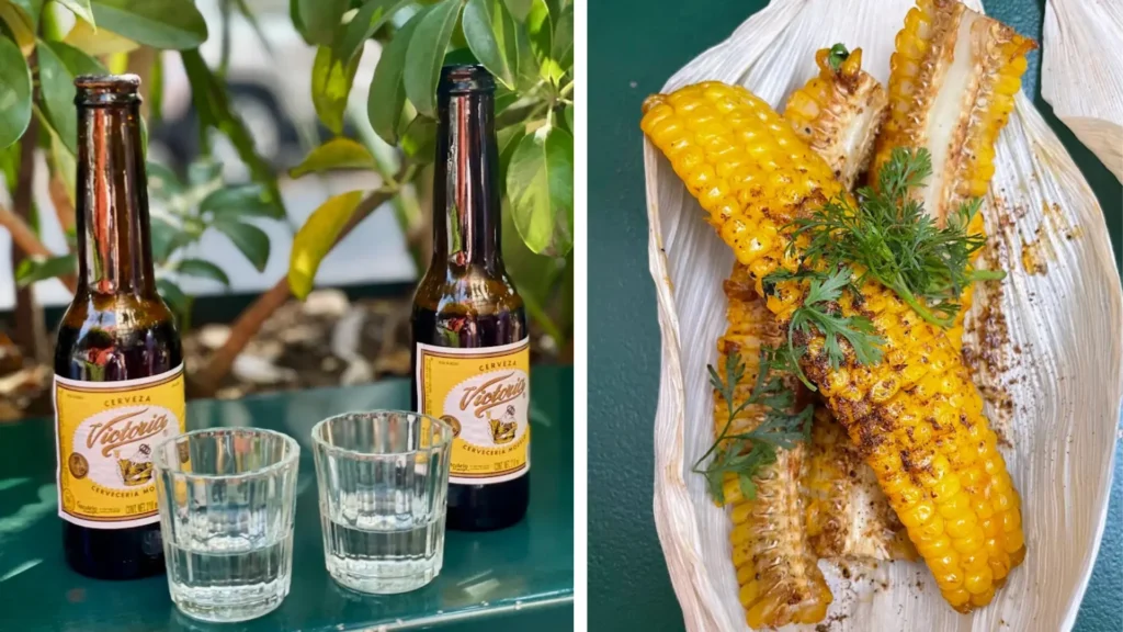 Experiencia de street food de autor en la Roma Norte: elotes baby, mezcal y cervezas en la taquería de especialidad Cariñito Tacos.