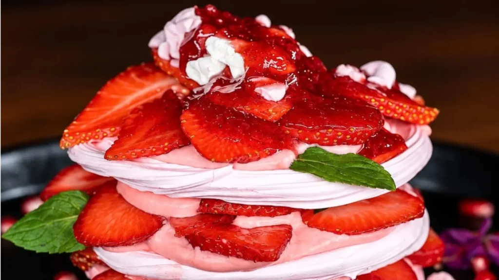 avlova rosa creada para la iniciativa Sabores que Cambian Historias.